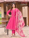 Copper By Aanchi Roman Silk Wholesale Kurti With Bottom Dupatta In India